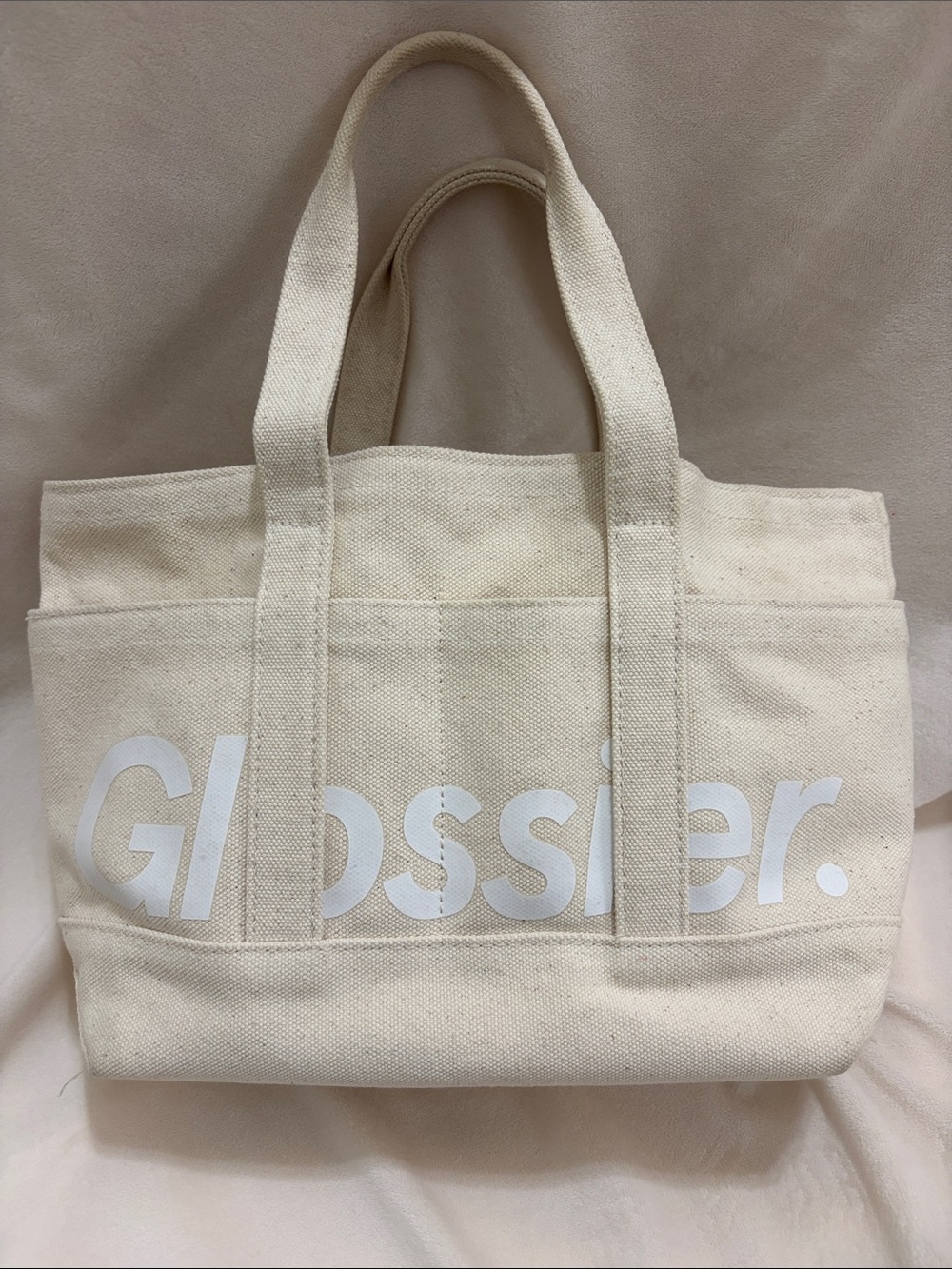 Glossier Cream Utility Bag/ Tote